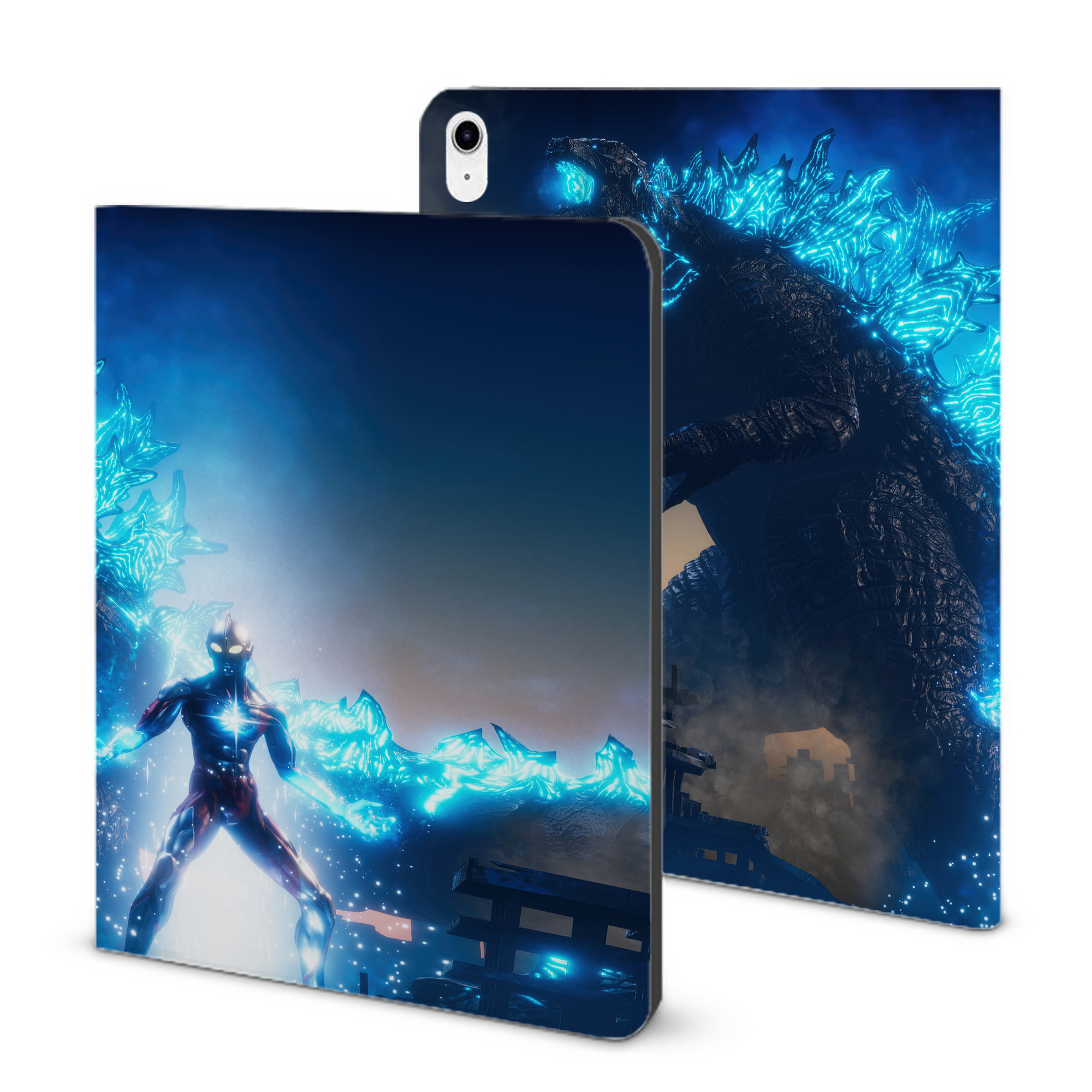 （画像用） ウルトラマン Ultraman IPad ケース ブック型 PUレザー TPU 耐衝撃 軽量 薄型 ペン収納なし 全面保護 IPad 各モデル対応